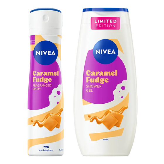 NIVEA Caramel Fudge zestaw perfumowany antyperspirant w sprayu 150 ml + żel pod prysznic 250 ml