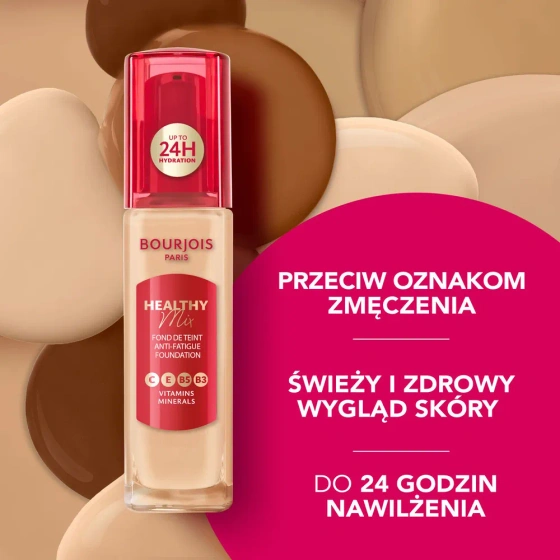 Bourjois Healthy Mix podkład niwelujący oznaki zmęczenia z kompleksem witamin i minerałów 50.5N Light Ivory 30 ml