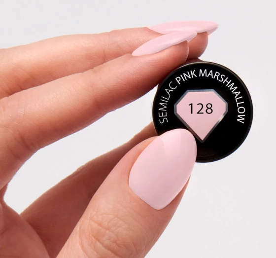Semilac Unique lakier hybrydowy 128 Pink Marshmallow 7ml