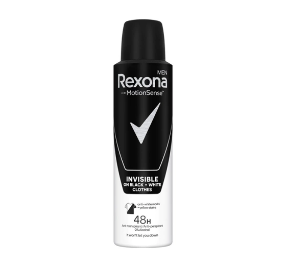 Rexona Men Invisible Black+White antyperspirant w aerozolu dla mężczyzn 150 ml