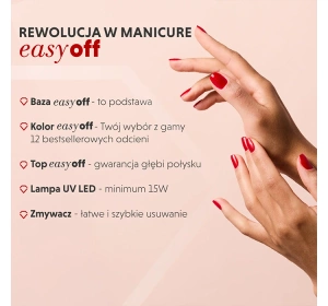 Semilac 3Steps Easy Off Set zestaw hybrydowy baza 7 ml + lakier L19 7 ml + top 7 ml