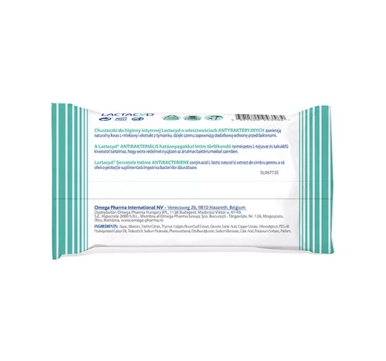 LACTACYD ANTIBACTERIAL CHUSTECZKI DO HIGIENY INTYMNEJ 15 SZTUK