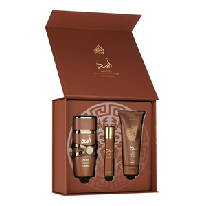 Lattafa Asad Bourbon woda perfumowana spray 100 ml + 12 ml + żel pod prysznic 100 ml