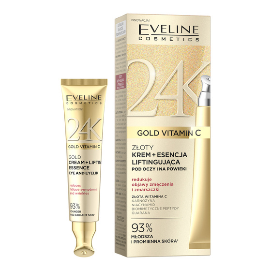 Eveline Cosmetics 24K Gold Vitamin C złoty krem-esencja liftingująca pod oczy i na powieki 15 ml