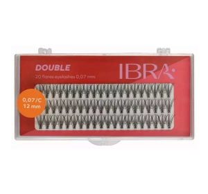 Ibra Sztuczne Rzęsy Double kępki czarne C0,07 12mm