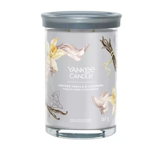 YANKEE CANDLE SIGNATURE ŚWIECA ZAPACHOWA TUMBLER SMOKED VANILLA & CASHMERE 567G