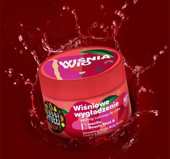 Tutti Frutti Wiśnia Wio cukrowy peeling do ciała Wiśnia i Wanilia 300 g