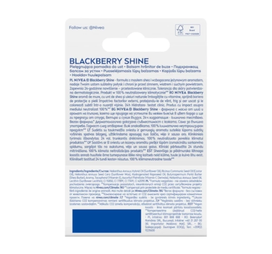 NIVEA Pielęgnująca pomadka do ust Blackberry Shine 4,8g
