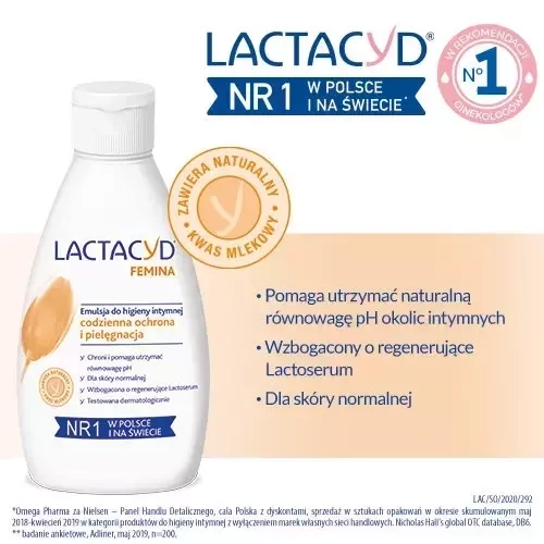 Lactacyd Femina emulsja do codziennej higieny intymnej 200ml