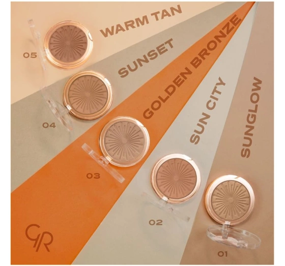 Golden Rose Sun Bright puder brązujący do twarzy 02 Sun City 12,5 g