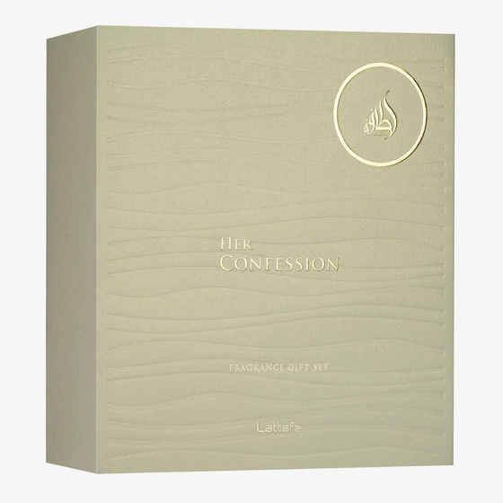 Lattafa Her Confession woda perfumowana spray 100 ml + 12 ml + mgiełka do włosów 50 ml