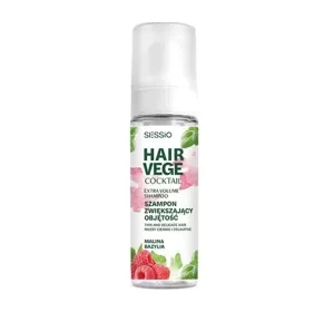 Sessio Hair Vege Cocktail szampon w piance zwiększający objętość włosów Malina Bazylia  175g