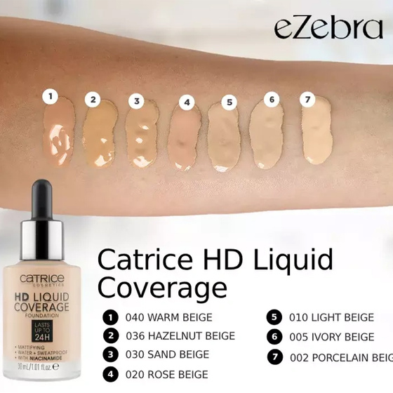Catrice HD Liquid Coverage płynny podkład kryjący 010 Light Beige 30 ml