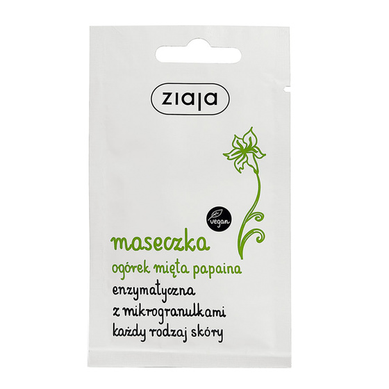 Ziaja Seria Ogórek maseczka enzymatyczna z mikrogranulkami każdy rodzaj skóry 7 ml