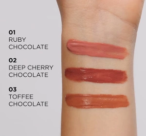 EVELINE CHOCO GLAMOUR WINYLOWA POMADKA W PŁYNIE 02 DEEP CHERRY CHOCOLATE 4,5ML