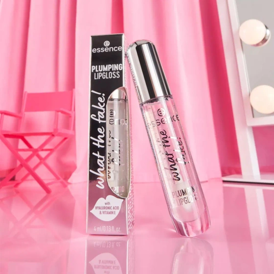Essece What The Fake! Plumping Lipgloss błyszczyk powiększający usta 100 Sheer Genius 4 ml