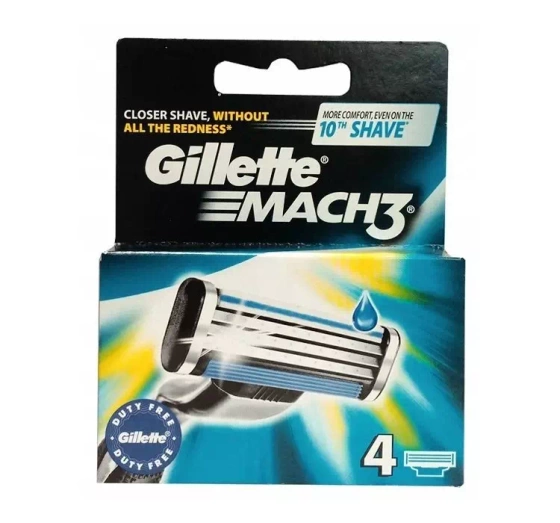 Gillette Mach3 3 wkłady do maszynki do golenia dla mężczyzn 4 sztuki