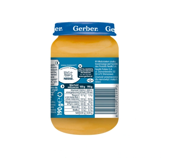 Gerber deserek po 6 miesiącu Jabłka banany i mango z kremowym twarożkiem 190g