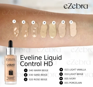 Eveline Cosmetics Liquid Control HD podkład do twarzy 025 Light Rose 32 ml