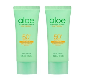 Holika Holika Aloe Waterproof Sun Gel zestaw żel przeciwsłoneczny do ciała i twarzy SPF50+  2x100ml