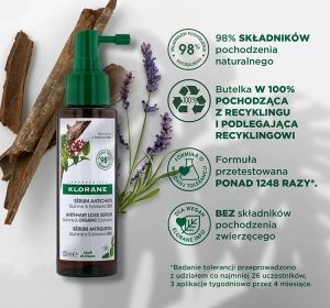 Klorane Chinina i organiczna szarotka serum przeciw wypadaniu włosów 100ml