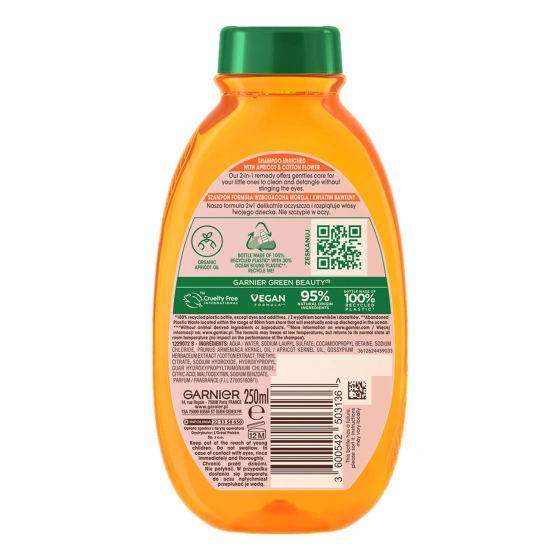 Garnier Botanic Therapy Kids szampon do włosów dla dzieci 2w1 Morela i Kwiat Bawełny 250 ml