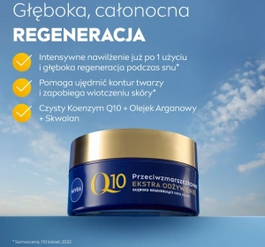 NIVEA Q10 Przeciwzmarszczkowe Ekstra Odżywienie głęboko regenerujący krem na noc 50 ml