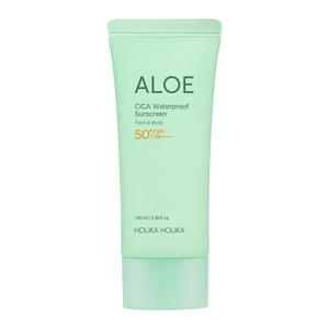 Holika Holika Aloe CICA Waterproof Sunscreen SPF50+ PA++++ wodoodporny krem-żel przeciwsłoneczny do ciała i twarzy 100 ml