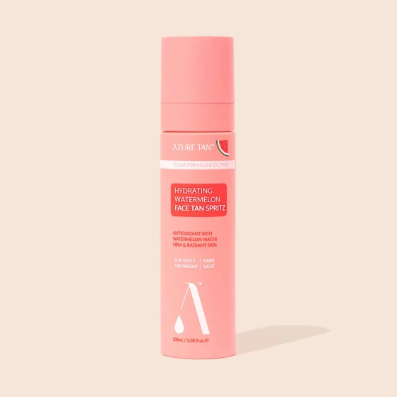 Azure Tan Hydrating Watermelon Face Tan Spritz stopniowo opalająca mgiełka do twarzy z wodą arbuzową 100 ml