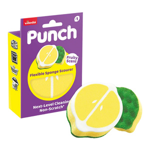 Vileda Punch elastyczny zmywak kuchenny o owocowym zapachu Cytryna