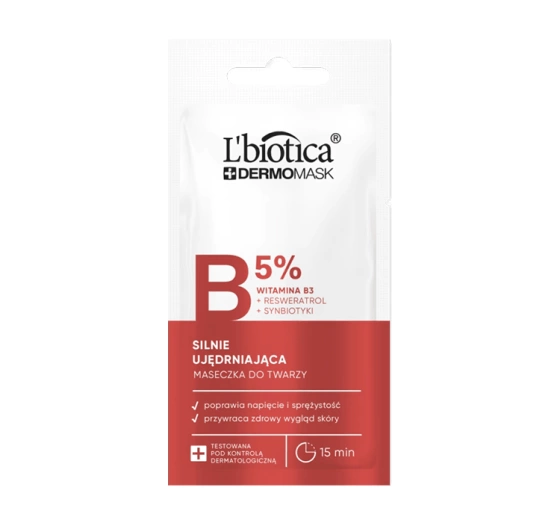 L'biotica Dermomask silnie ujędrniająca maseczka do twarzy z witaminą B3 8ml