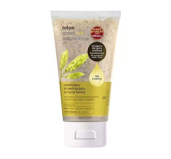 Tołpa Green Oils matowienie orzeźwiający żel peelingujący do mycia twarzy 150ml