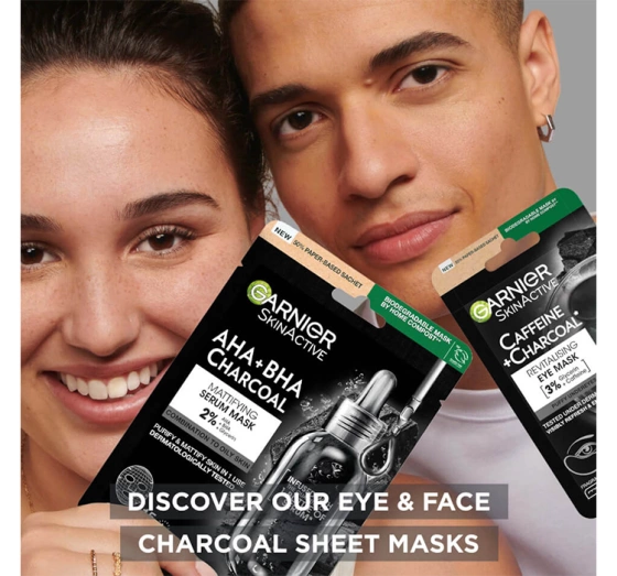Garnier Charcoal Caffeine płatki pod oczy 2 sztuki