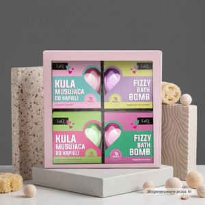 LaQ zestaw prezentowy musujące kule do kąpieli Twój Bilet do Domowego SPA 4 x 135 g