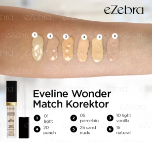 Eveline Cosmetics Wonder Match korektor w płynie 10 Light Vanilla 6,8 ml