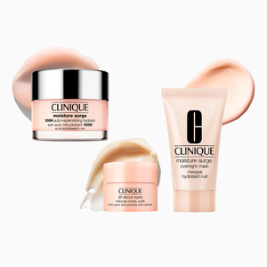 Clinique Daily Hydrators zestaw prezentowy krem-żel do twarzy Moisture Surge 100H 30 ml + maska na noc Moisture Surge 30 ml + krem pod oczy All About Eyes 5 ml