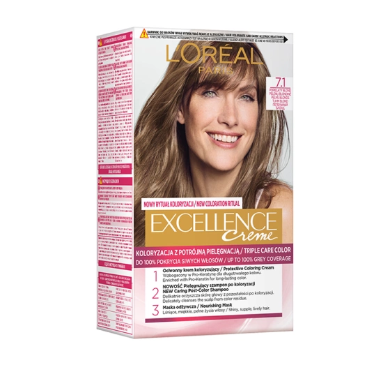 LOREAL EXCELLENCE CREME FARBA DO WŁOSÓW 7.1 POPIELATY BLOND