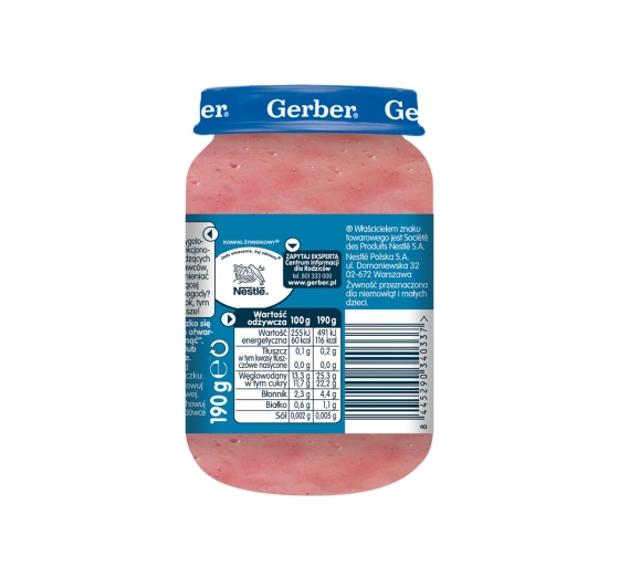 Gerber deserek po 6 miesiącu Mus jabłkowo-bananowy z truskawkami 190g