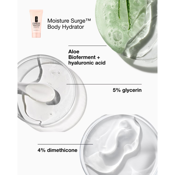 Clinique Hydration Essentials zestaw prezentowy krem-żel do twarzy Moisture Surge 100H 30 ml + balsam do ciała Moisture Surge 30 ml + balsam do ust Moisture Surge 7 ml + kosmetyczka