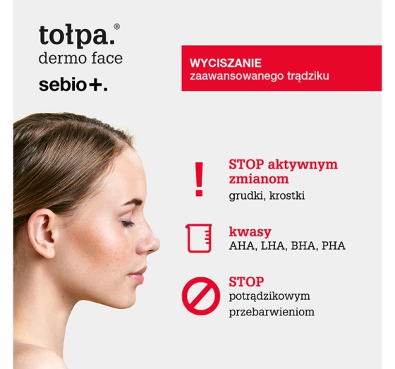 Tołpa Dermo Face Sebio+ peeling 3 kwasy AHA + LHA + PHA 50ml