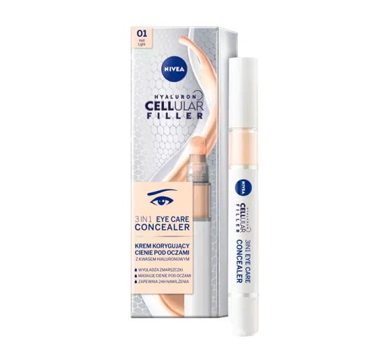 NIVEA Hyaluron Cellular Filler krem korygujący cienie pod oczami 3w1 01 Light 4ml