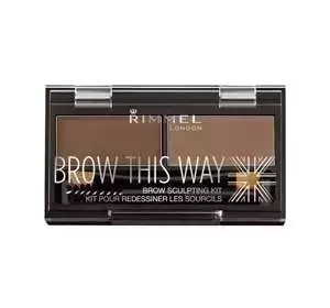 Rimmel Brow This Way zestaw do stylizacji brwi 002 Medium Brown 1,1g